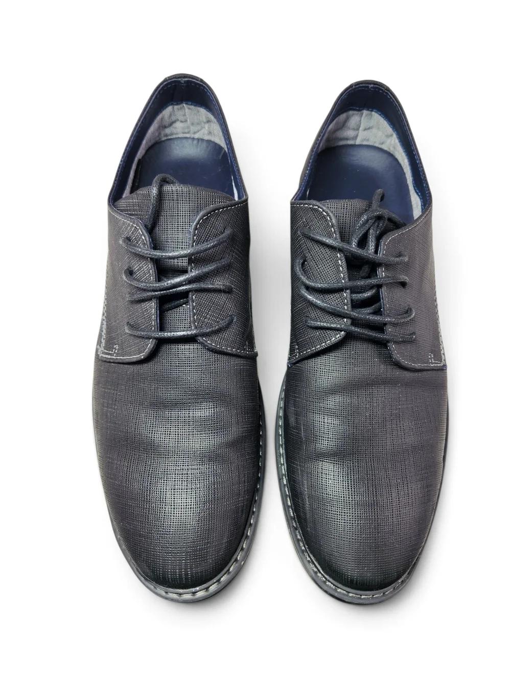 Steve Madden M-Marty Men's Black PU Plain Toe Derby Dress Shoes Size 10 Lace Up